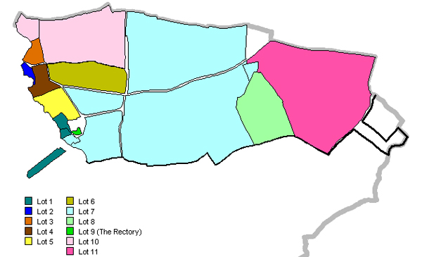 The distribution of titheable lands, based on the Tithe Award (1839) mapped onto the first edition 25 inch Ordnance Survey (1885)